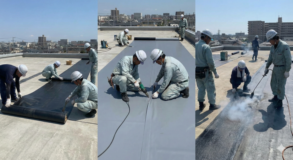屋上防水施工　バリエーション