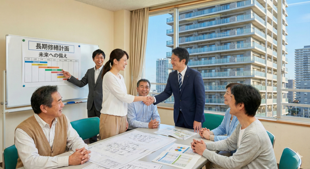 管理組合と施工会社との打ち合わせ　成功