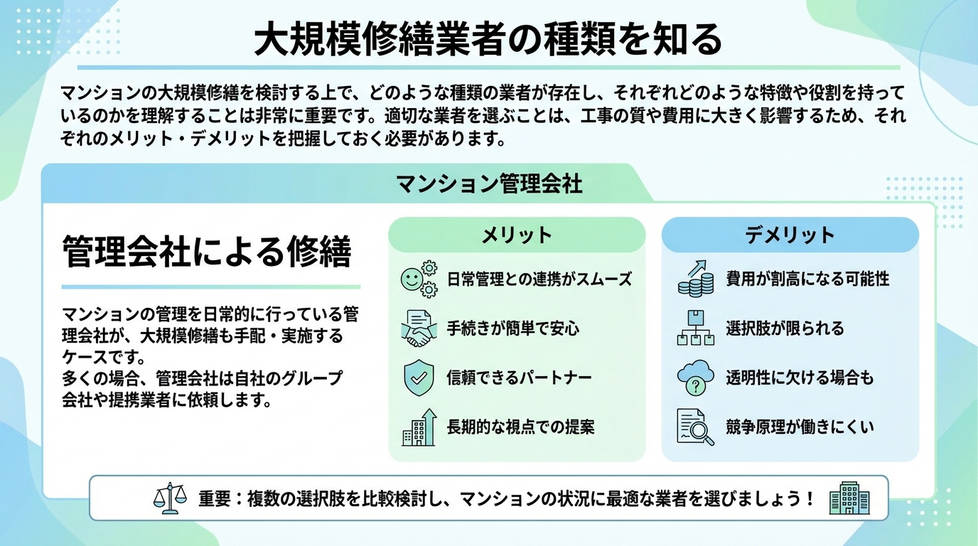 大規模修繕業者の種類を知る
