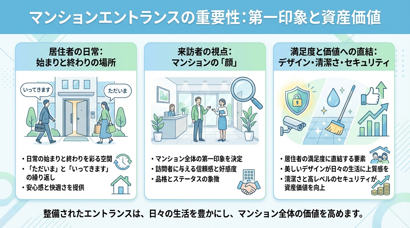 マンションエントランスの重要性：第一印象と資産価値