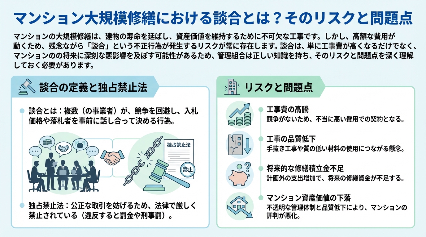 マンション大規模修繕における談合とは？そのリスクと問題点