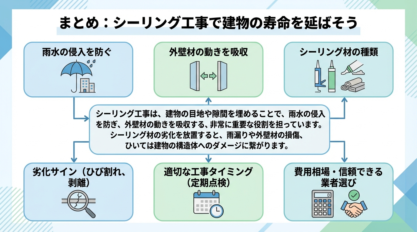 まとめ：シーリング工事で建物の寿命を延ばそう