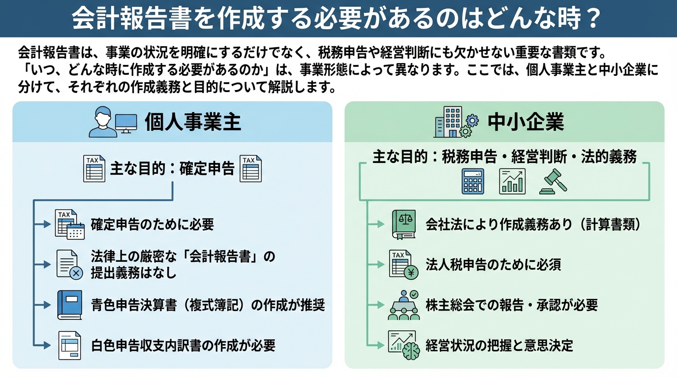 会計報告書を作成する必要があるのはどんな時？