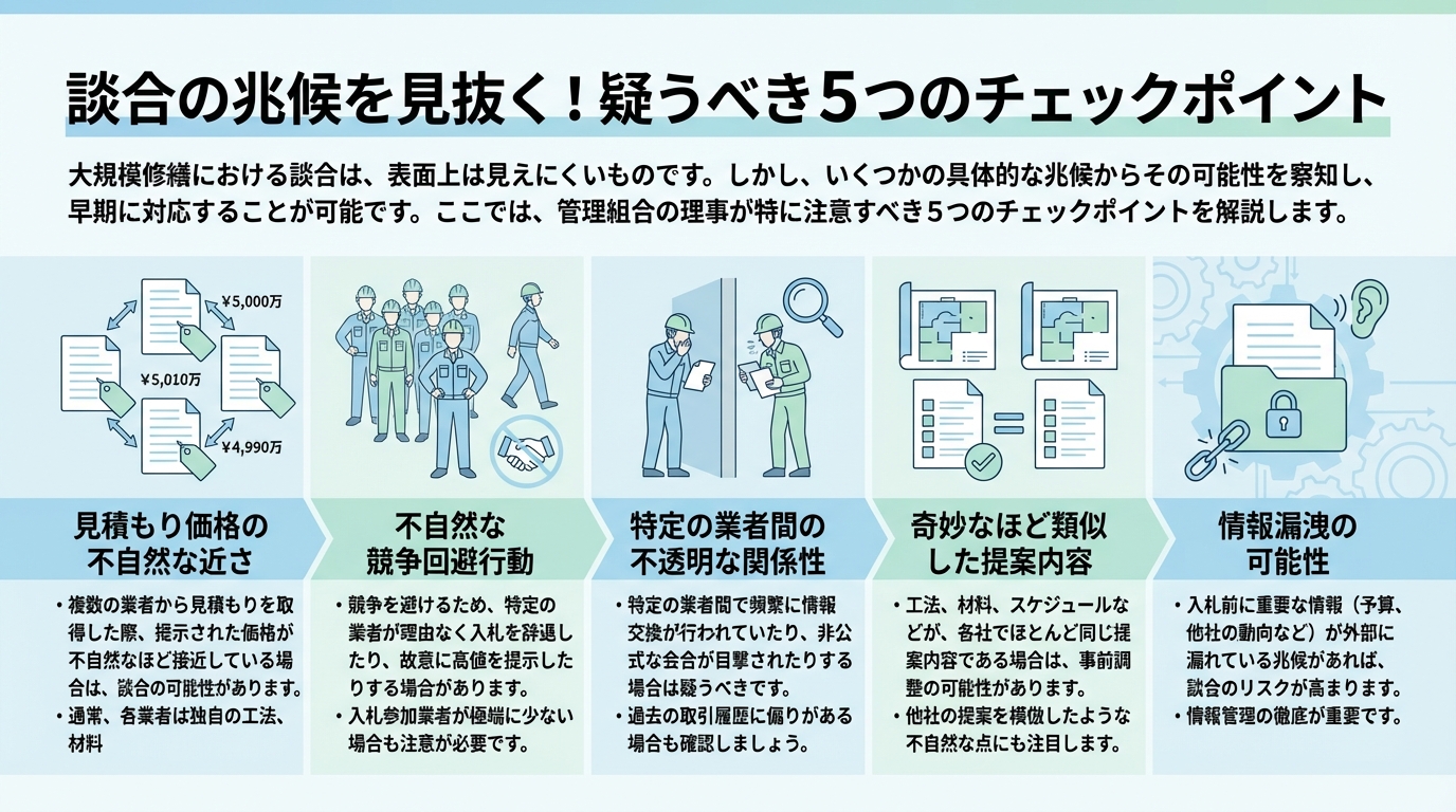談合の兆候を見抜く！疑うべき５つのチェックポイント
