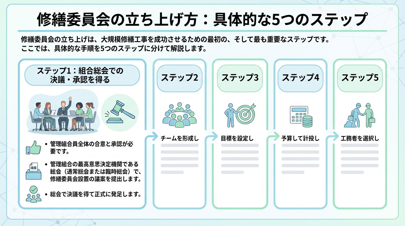 修繕委員会の立ち上げ方:具体的な5つのステップ