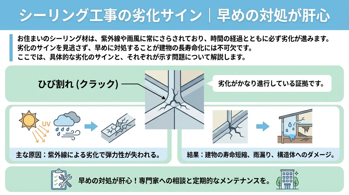 シーリング工事の劣化サイン｜早めの対処が肝心