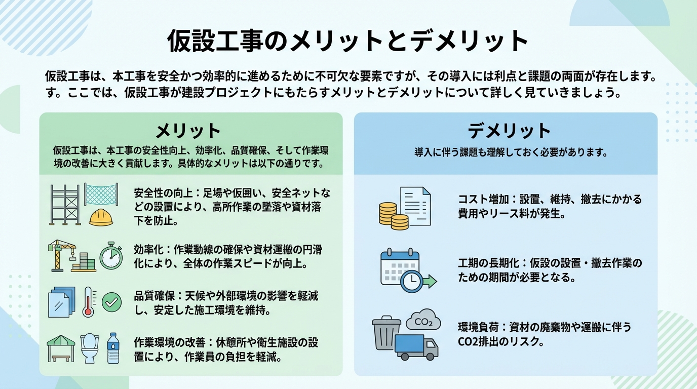仮設工事のメリットとデメリット