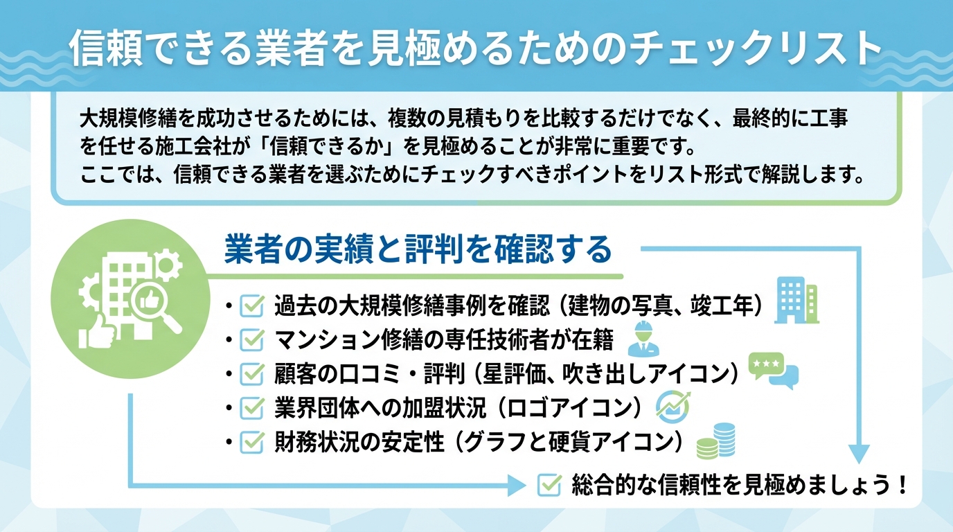 信頼できる業者を見極めるためのチェックリスト