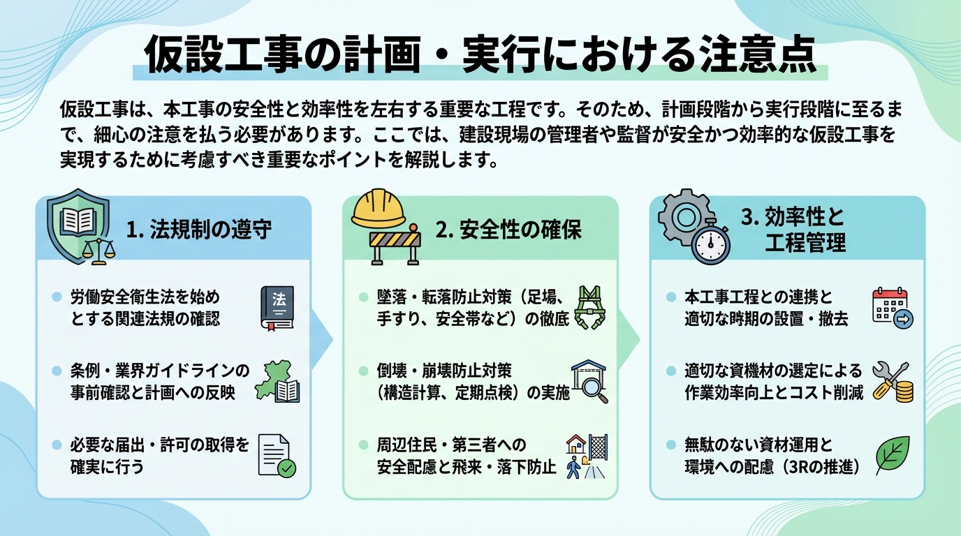 仮設工事の計画・実行における注意点