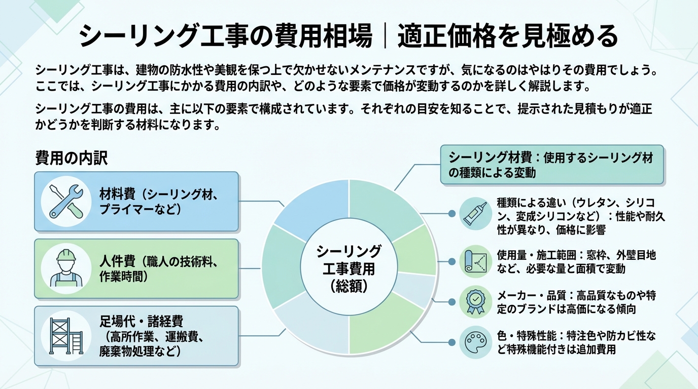 シーリング工事の費用相場｜適正価格を見極める