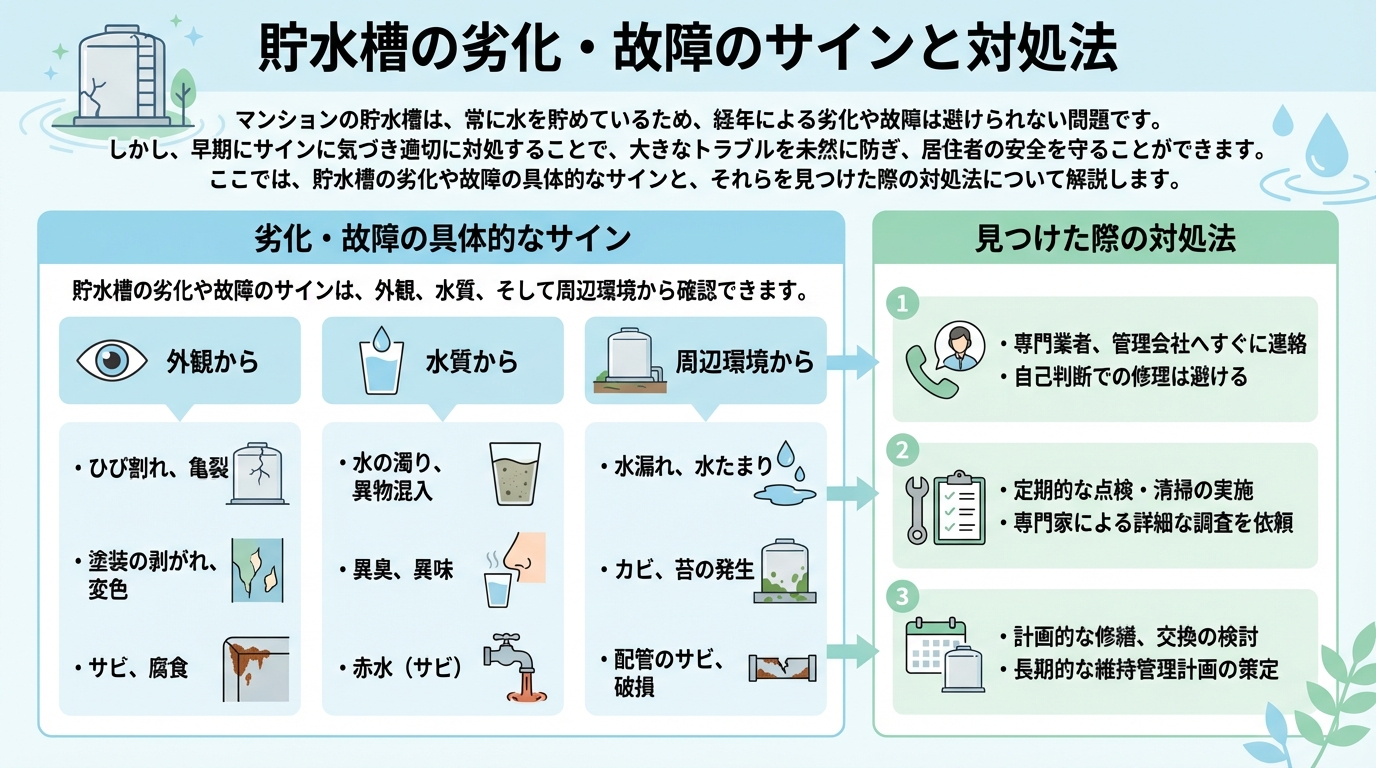 貯水槽の劣化・故障のサインと対処法