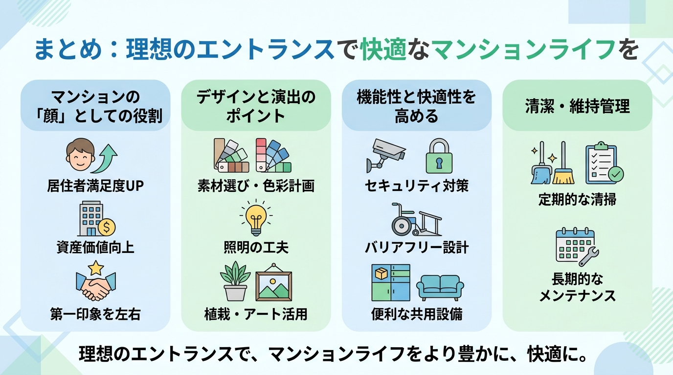 まとめ：理想のエントランスで快適なマンションライフを