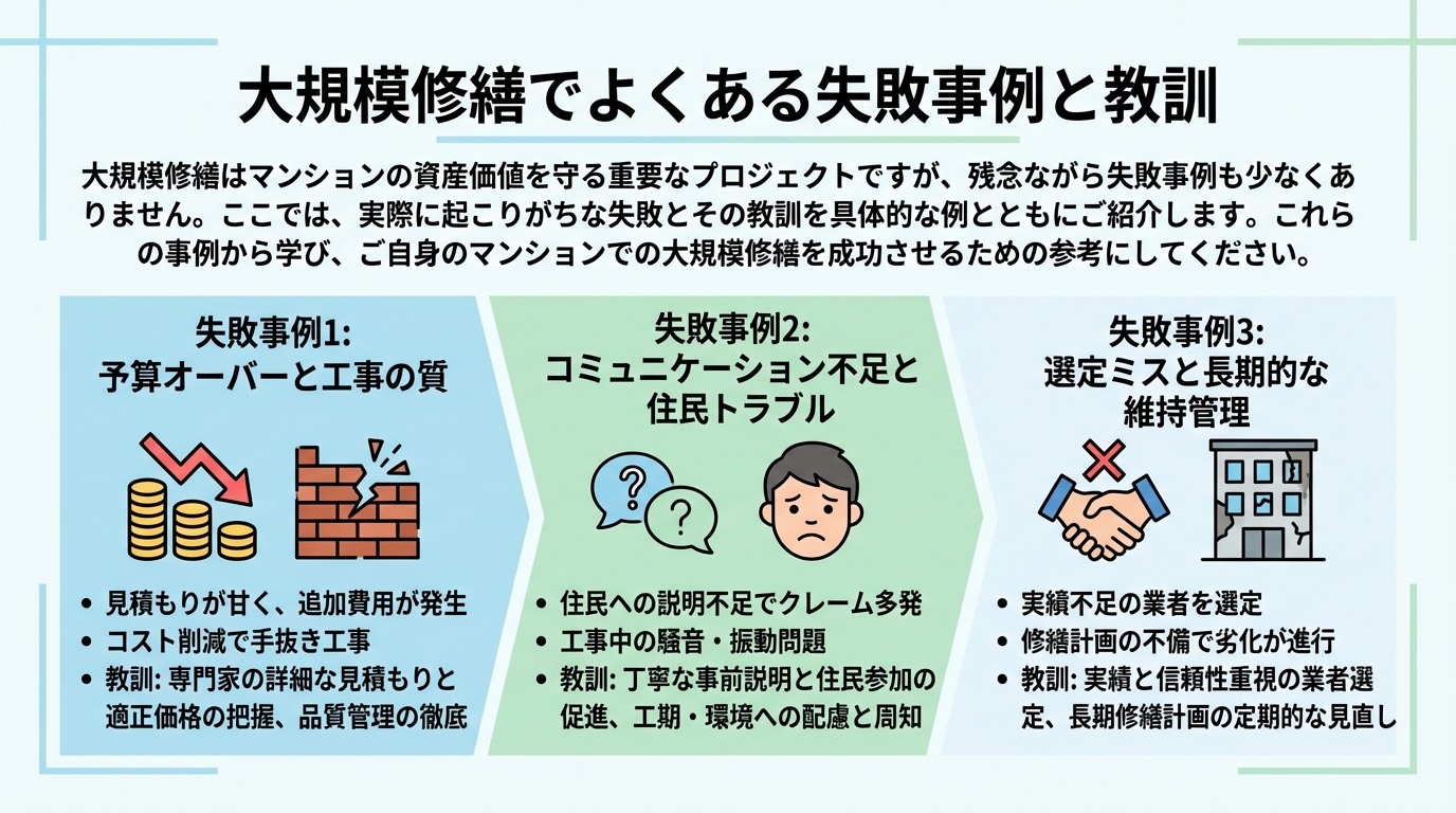 大規模修繕でよくある失敗事例と教訓