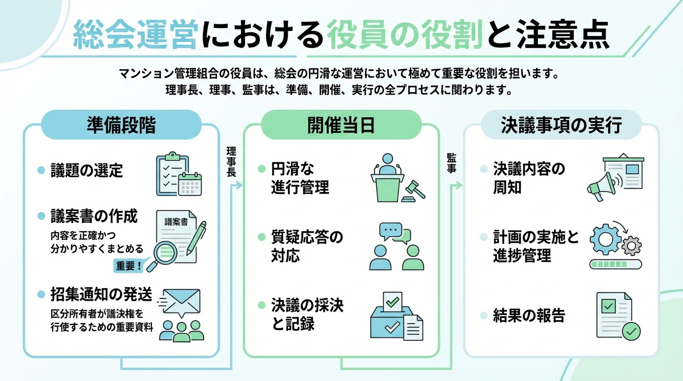総会運営における役員の役割と注意点