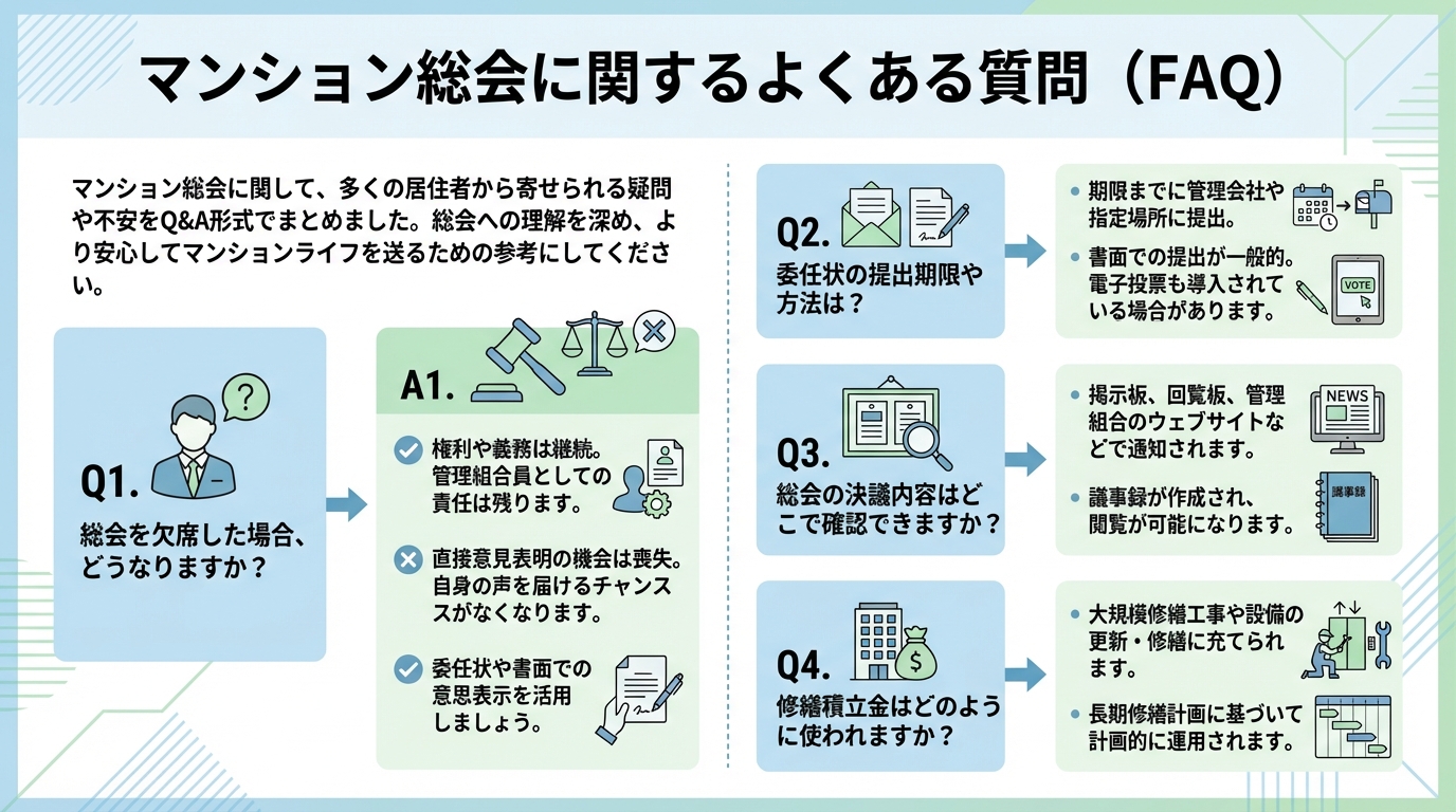 マンション総会に関するよくある質問（FAQ）