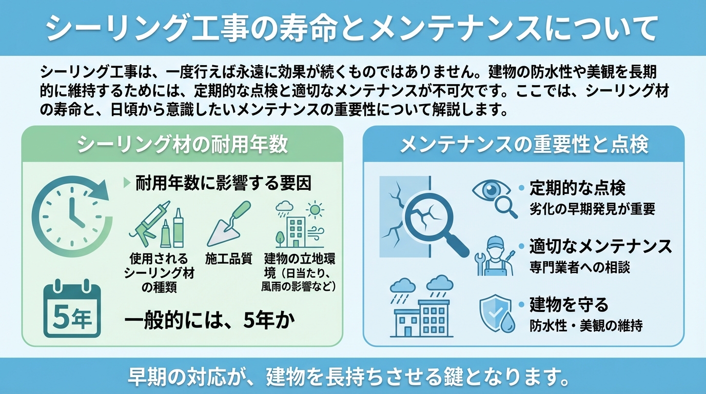 シーリング工事の寿命とメンテナンスについて